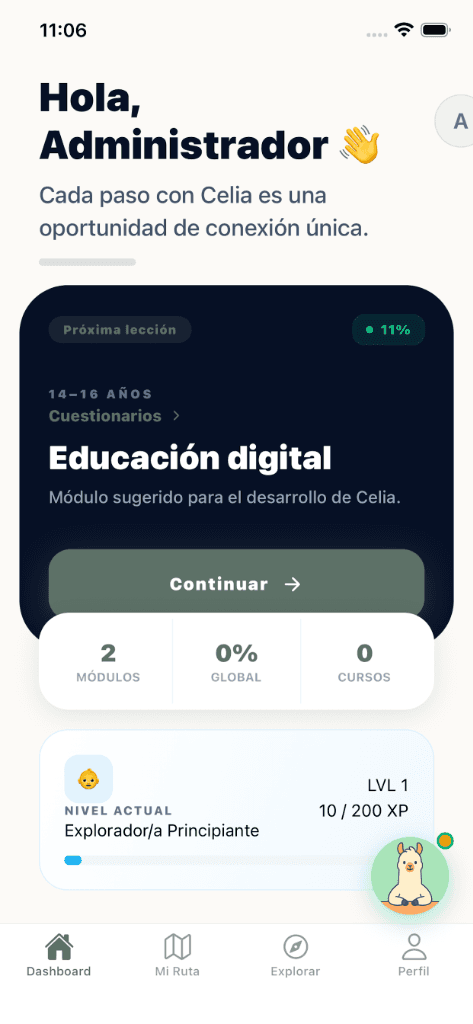 Vista previa de la aplicación móvil de Beniaa en un smartphone
